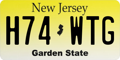 NJ license plate H74WTG