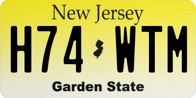 NJ license plate H74WTM