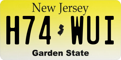 NJ license plate H74WUI