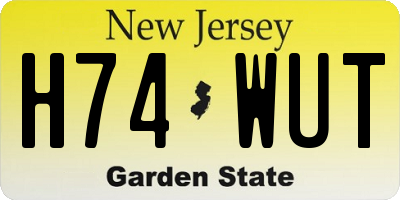 NJ license plate H74WUT