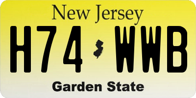 NJ license plate H74WWB