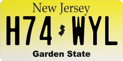 NJ license plate H74WYL