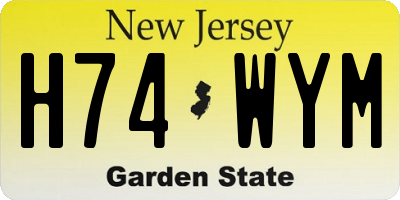 NJ license plate H74WYM