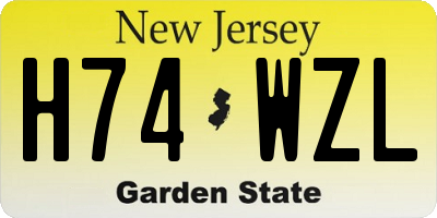 NJ license plate H74WZL