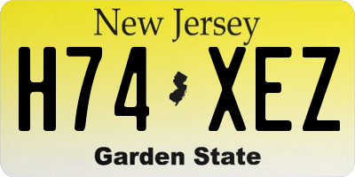 NJ license plate H74XEZ