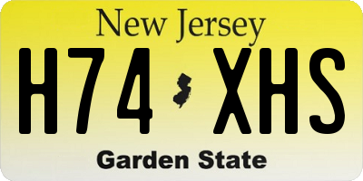 NJ license plate H74XHS