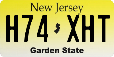 NJ license plate H74XHT