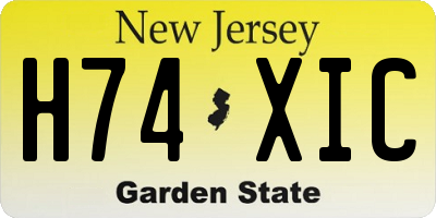 NJ license plate H74XIC