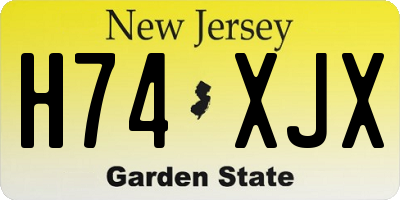 NJ license plate H74XJX