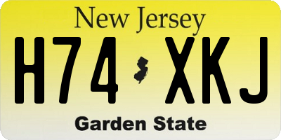 NJ license plate H74XKJ