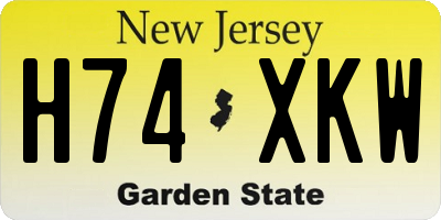NJ license plate H74XKW