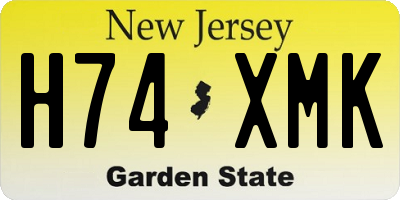 NJ license plate H74XMK