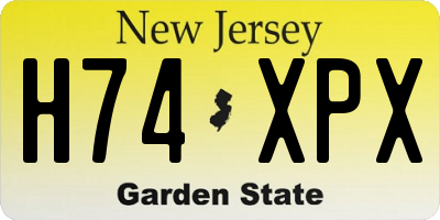 NJ license plate H74XPX