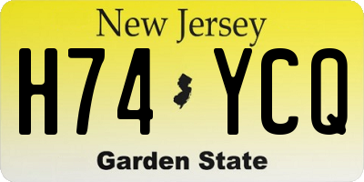 NJ license plate H74YCQ