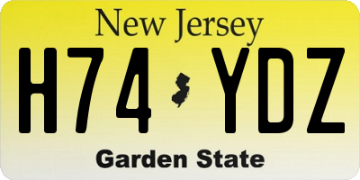 NJ license plate H74YDZ
