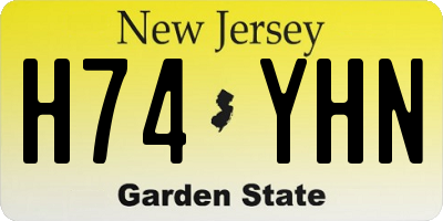 NJ license plate H74YHN
