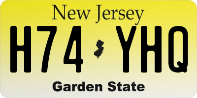 NJ license plate H74YHQ