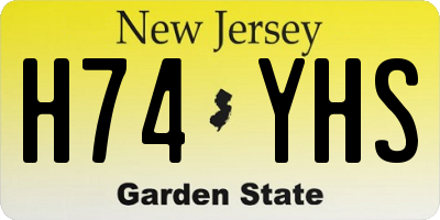 NJ license plate H74YHS