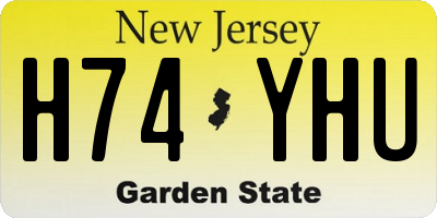 NJ license plate H74YHU