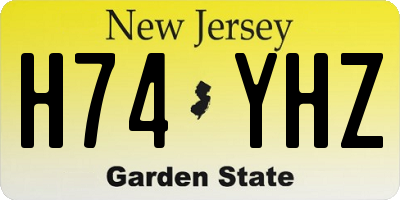 NJ license plate H74YHZ