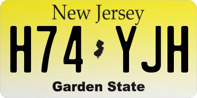 NJ license plate H74YJH