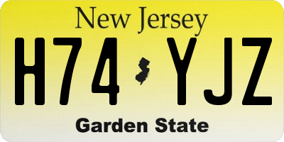 NJ license plate H74YJZ