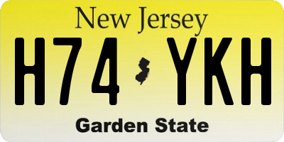 NJ license plate H74YKH