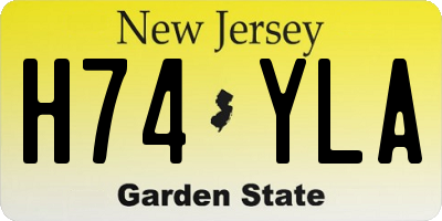 NJ license plate H74YLA