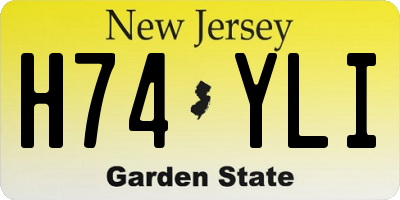 NJ license plate H74YLI