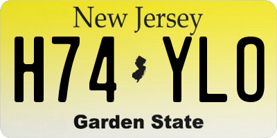 NJ license plate H74YLO