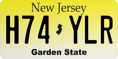 NJ license plate H74YLR