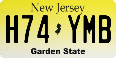 NJ license plate H74YMB