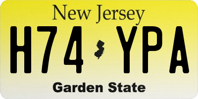 NJ license plate H74YPA