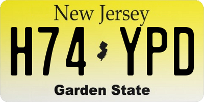 NJ license plate H74YPD