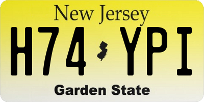 NJ license plate H74YPI