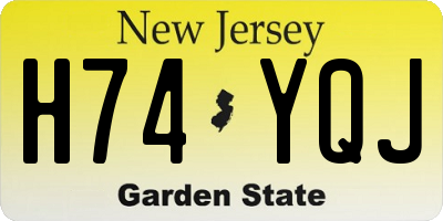 NJ license plate H74YQJ