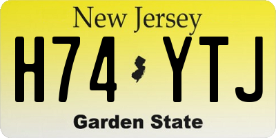 NJ license plate H74YTJ