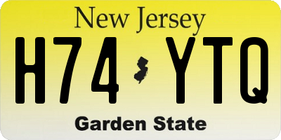 NJ license plate H74YTQ