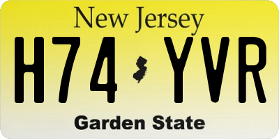 NJ license plate H74YVR