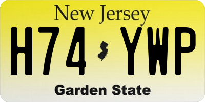 NJ license plate H74YWP