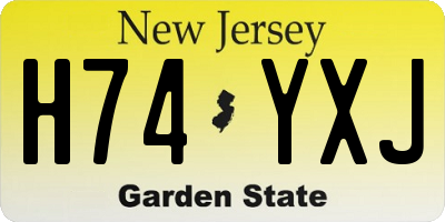 NJ license plate H74YXJ