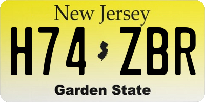 NJ license plate H74ZBR