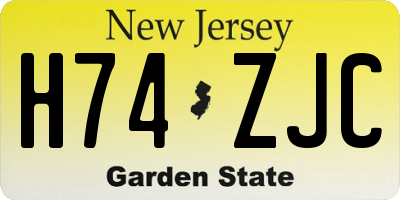 NJ license plate H74ZJC