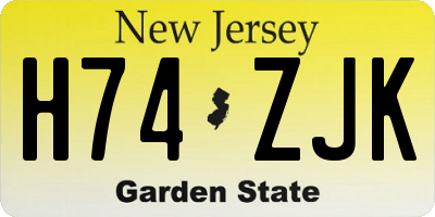 NJ license plate H74ZJK