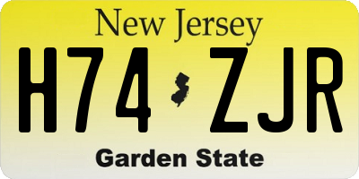 NJ license plate H74ZJR