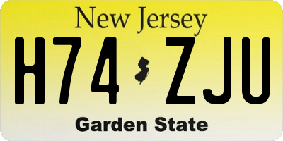 NJ license plate H74ZJU
