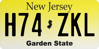 NJ license plate H74ZKL