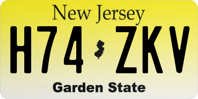NJ license plate H74ZKV