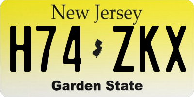 NJ license plate H74ZKX