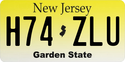 NJ license plate H74ZLU